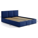 Кровать мягкая 160х200 с контейнером для постельного белья, синяя HLR-64 Nela