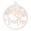 ДЕРЕВЯННЫЙ ШАР С ИМЕНЕМ СВЯТОГО КЛАУСА НОГИ