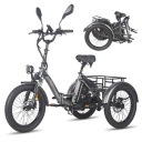 Складаний електричний трайк F20 Mate 500W двигун 18.2Ah 25km/h 110km РК-дисплей