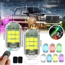 2SZT. БЕЗПРОВІДНА ФАРА МИГАЛКА LED (СВІТЛОДІОД) МІЦНИЙ БІЛИЙ + КОЛІР Z ПУЛЬТ  (17478999963) фото min 14
