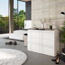 KOMÓD 100 CM FEHÉR MATT 6 FIÓKOS, NAPPALI, HÁLÓSZOBA Csomagolás állapota eredeti