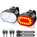 КОМПЛЕКТ СВЕТОДИОДНЫХ ВЕЛОСИПЕДНЫХ ЛАМП ПЕРЕДНИЙ ЗАДНИЙ ДЛЯ АККУМУЛЯТОРА НА РУЛЕ