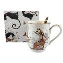 КРУЖКА С ЛОЖКОЙ КОТЫ 350МЛ