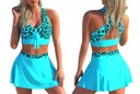 komplet STRÓJKĄPIELOWY BIKINI SPÓDNICZKA TOP r. XL