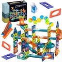 KLOCKI MAGNETYCZNE DUŻY ZESTAW 110 ELEMENTÓW EDUKACYJNE 3D TORY KULKOWE