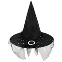 ШЛЯПА ВЕДЬМЫ С ТЮЛЕМ И ЗВЕЗДАМИ ВЕДЬМЫ