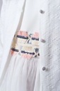 Prelamovaný biely dievčenský sveter - biely, 152 Druh zapínaný