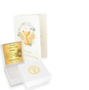 Золотая цепочка с медальоном 585 Сердца с гравировкой «Причастие при крещении»