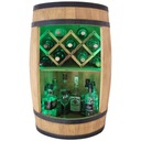 RGB LED барная бочка с винной подставкой, СВЕТЛЫЙ ДУБ