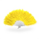 Пуховой веер из перьев марабу, густо-желтый.
