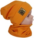 Czapka komin wiosenna jesienna prążek mango 56-60