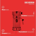 Bankový tlakový kávovar Severin KA 5995 1350 W strieborná/sivá Kapacita nádrže na vodu 1.1 l