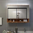 vidaXL Kúpeľňová skrinka so zrkadlom a LED, farba dubová 80x15x60 cm MDF Stav balenia originálne