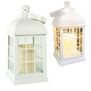 BIAŁA LATARENKA DEKORACYJNA ŚWIECA LED LAMPION DO DOMU OGRODU TARASU