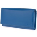 Pojemny portfel damski skórzany w wyrazistym kolorze Bellugio niebieski