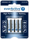 4 щелочные батарейки AAA LR03 everActive Pro