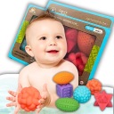 ЦВЕТНЫЕ СЕНСОРНЫЕ ШАРИКИ ДЛЯ МАЛЫШЕЙ, РЕЗИНОВЫЙ СТИМУЛИРУЮЩИЙ НАБОР ИЗ 6 ШТ.