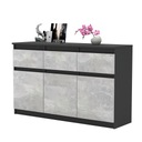 OLA комод, шкаф 120 см, 3 ящика, современный, вместительный, система ТВ АНТРАЦИТ