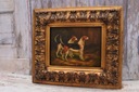 Poľovné psy - Beagle - Pes - Olejomaľba - Zlatý rám 42x37 Šírka produktu 42 cm