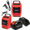 СТРОИТЕЛЬНАЯ РАДИО YATO С АККУМУЛЯТОРОМ И СЕТЬЮ +6 Ач