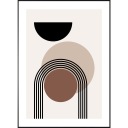 ПОСТЕР 30 x 40 БЕЖЕВО-КОРИЧНЕВЫЙ ПОЛУКРУГ ФОРМЫ ИСКУССТВА