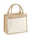 МИНИ ДЖУТОВАЯ СУМКА С ХЛОПКОВЫМ КАРМАНОМ 26x22x14