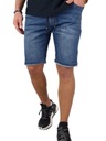 Pánske džínsové krátke strečové nohavice PAS s GUMIČKOU 315 - S Model shorty szorty dżins jeans premium bawełniane
