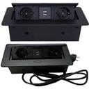 РОЗЕТКА, СКРЫТАЯ В СТОЛЕШНИЦУ + 2 USB ЧЕРНЫХ