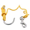 Hak rafowy Scubatech z żółtą linką 2 m