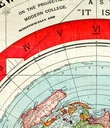 Карта мира Плоской Земли Глисона 1892 года 50х40см