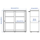 IKEA VIHALS Regál/sklenené dvere 190x37x90 cm tmavosivá/sklo číre Kód výrobcu 09521208