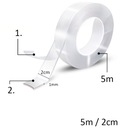 ДВУХСТОРОННЯЯ ЛЕНТА | 5м/2см | НАНО МНОГОРАЗОВЫЙ КЛЕЙ ПРОЧНАЯ УСТАНОВКА