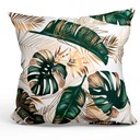 POSZEWKA WELUROWA 40X40 CM WELUR BIAŁE LIŚCIE