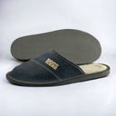Pánske papuče BOSS koža modrá tmavo modrá ako darček pohodlné papuče Dĺžka vložky 26 cm
