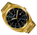 Lorus zegarek męski na złotej bransolecie czarna tarcza 100M RH908LX9 EAN (GTIN) 4894138343605