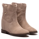 Botki damskie capucino ukryty koturn R.Polański 37