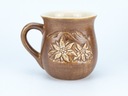 глиняная кружка, керамика, 0,4л, Колда Бендзин, эдельвейс, декор в фолк-парзенице