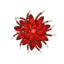 БРОШЬ КРАСНЫЙ ЦВЕТОК С КРИСТАЛЛАМИ И ЦИРКОНИЯМИ