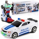 Auto Polícia 2v1 AUTO-ROBOT Svetlá Zvuk LED Stav balenia originálne