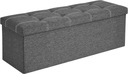 Čalúnený sedák s úložným priestorom 110 cm PUFA prešívaný sivý Kód výrobcu LSF077G04