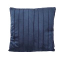 ПОДУШКА ТЕМНО-СИНЯЯ 45x45 см ВЕЛЮРОВЫЕ ЛИНИИ ПОЛОСКИ