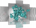 НАСТЕННЫЕ ЧАСЫ ХОЛСТ КАРТИНА БИРЮЗОВЫЕ ШАРЫ 3D