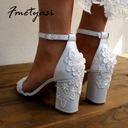 Dámske sandále Svadobné topánky nevesta biele kobi Dĺžka vložky 23 cm