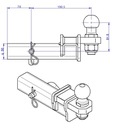 АДАПТЕР США БУКСИРОВОЧНЫЙ КРЮК TOW BALL 50x50 3500 КГ