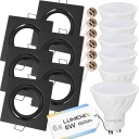 Галогенный светильник 6x LED 6W черный квадрат