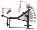 Многофункциональная скамья для силовых тренировок, складная, регулируемые стойки Zipro.