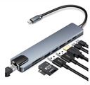 АДАПТЕР-концентратор-разветвитель USB-C TYPE-C НА 4x USB 8в1 ПЕРЕДАЧА