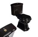 УНИТАЗ КОМПАКТНЫЙ, ЧЕРНЫЙ РЕТРО + СИДЕНЬЕ/UPSTONE, КОРИЧНЕВАЯ КНОПКА