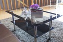 Konferenčný stolík sklenené lavice tvrdené transparentné sklo lavica Farba nábytku iná farba