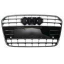 AUDI A6 C7 РЕШЕТКА РАДИАТОРА СЕРЕБРИСТАЯ ЦЕНТРАЛЬНАЯ ХРОМИРОВАННАЯ В КОМПЛЕКТЕ С ХРОМИРОВАННОЙ ПОЛОСОЙ